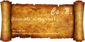 Csordás Marcell névjegykártya