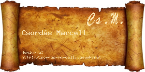 Csordás Marcell névjegykártya